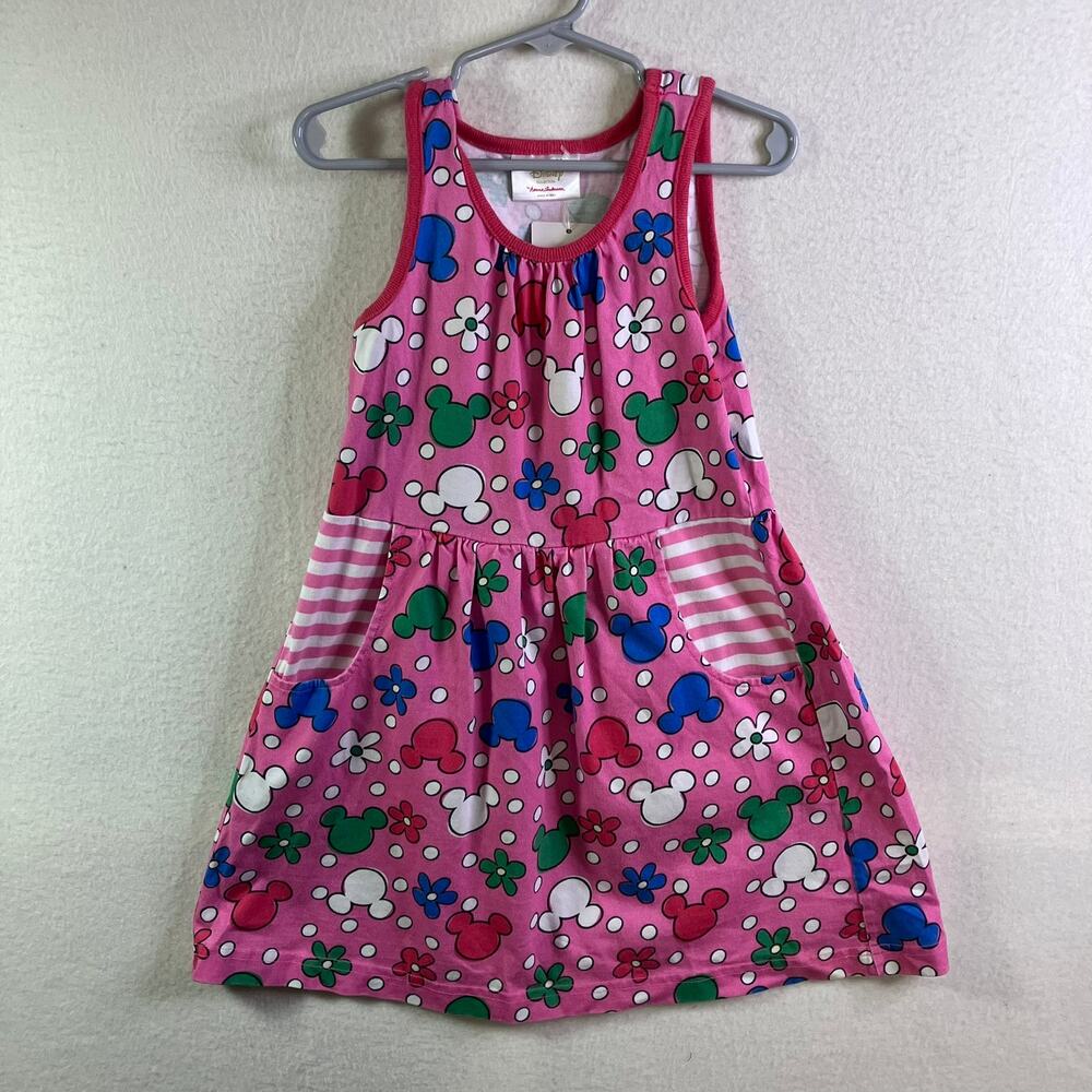 Hanna Andersson Disney Dress 5 Mickey Mouse Pink Sleeveless Summer Vacation